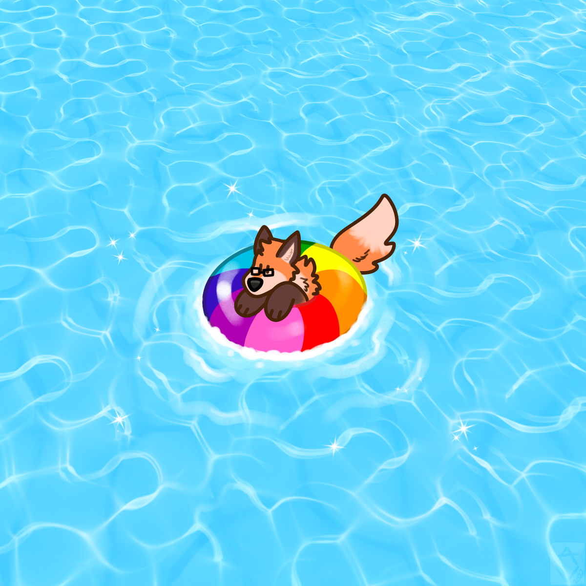Fox pool party by @softSweetMello