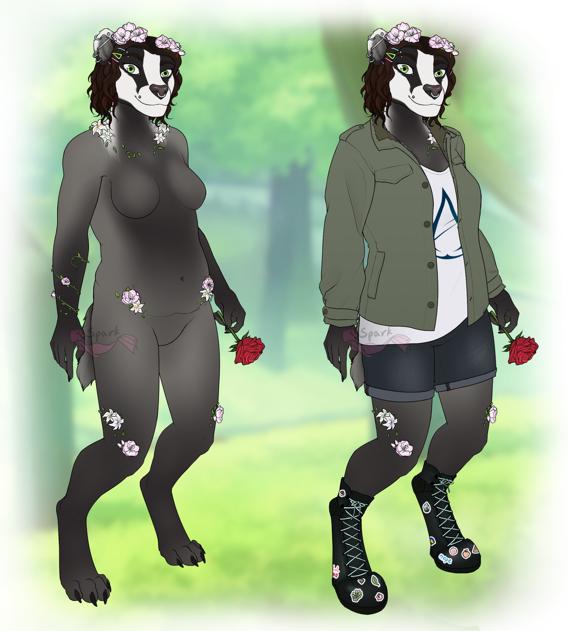 [SOLD] Floral Badger - Prompt Adopt