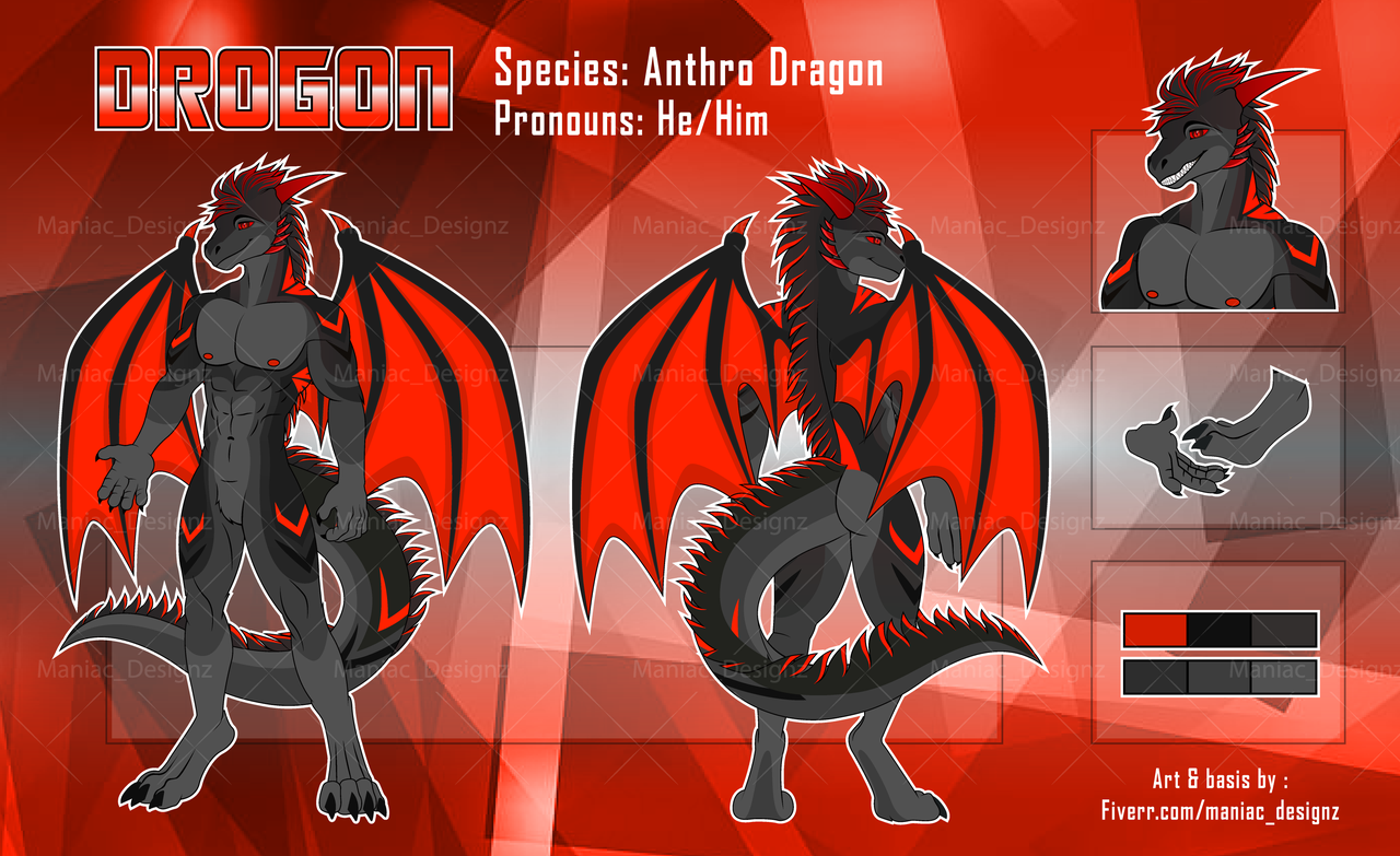 Wyvern Anthro Dragon Reference Sheet Commission For Drogon