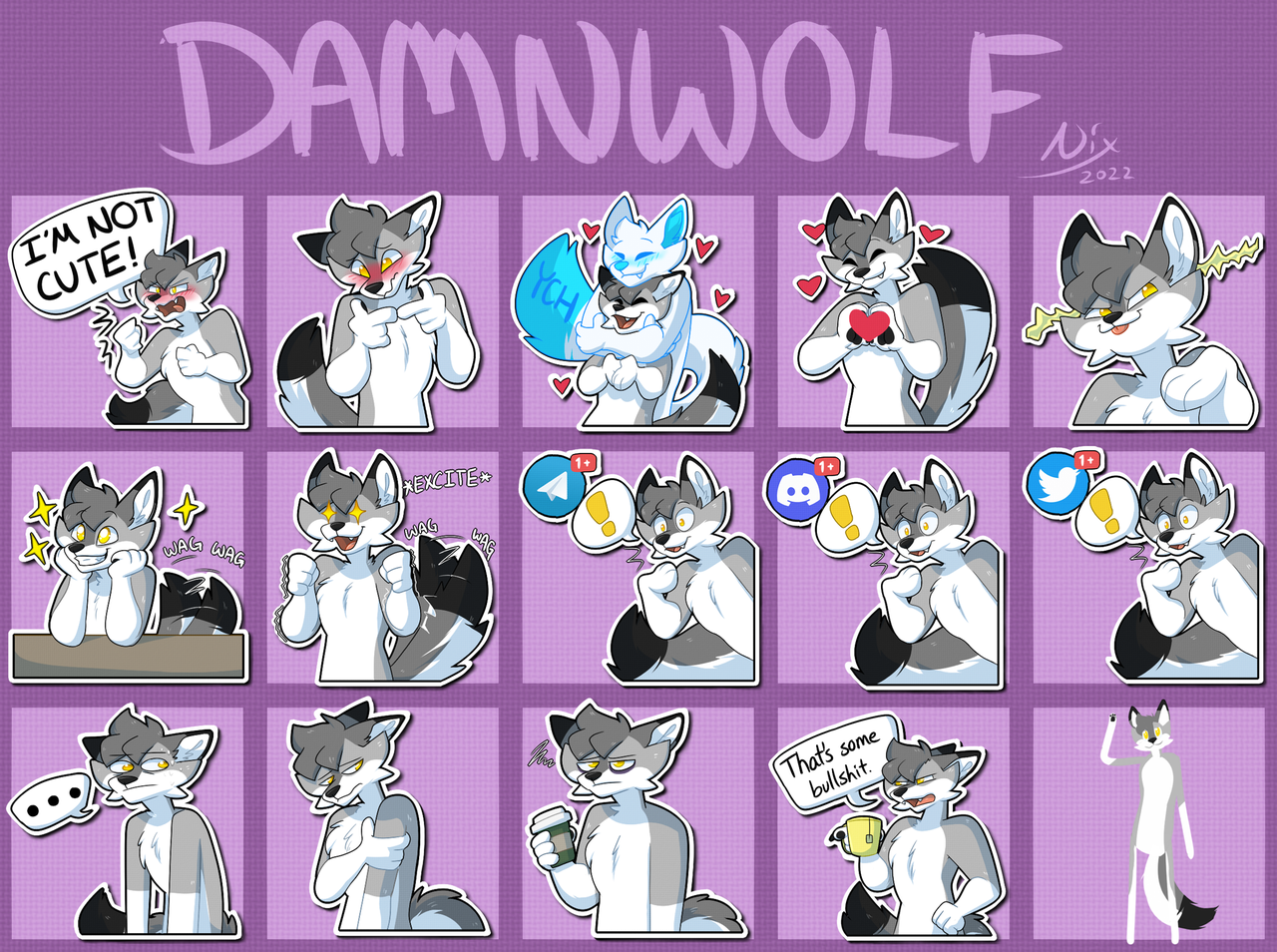 Damnwolf Stickers